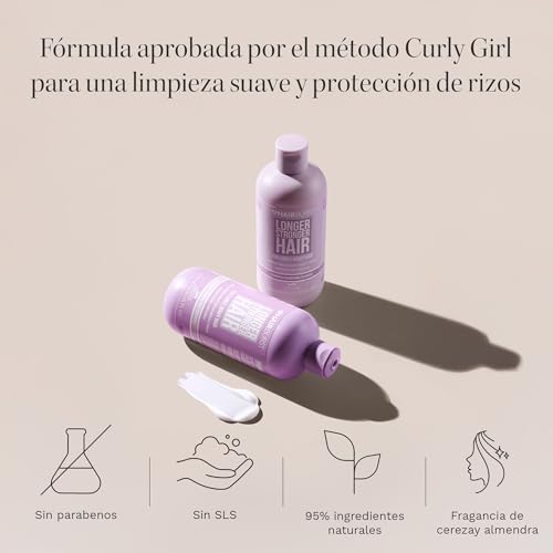  Champú y Acondicionador Sin Sulfatos parabenos para Rizos - Método CGM, Aminoácidos, Almendra, Aceite de Cereza | Anti-